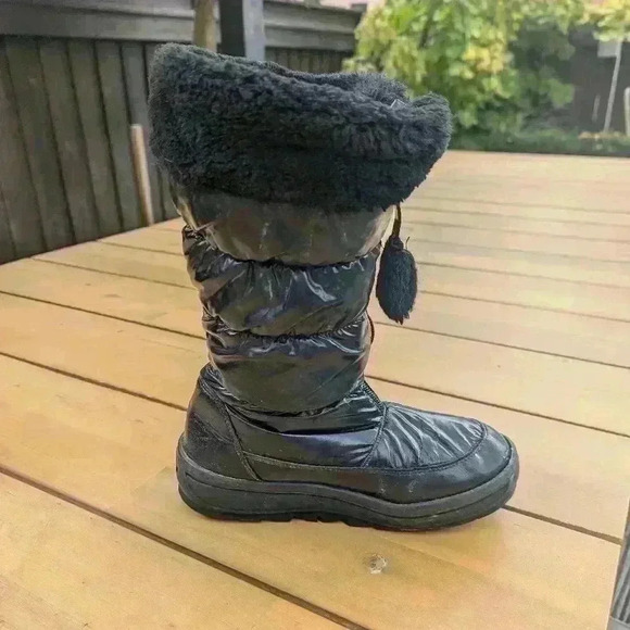 Pajar Black Kids Winter Snow Boots Girls Waterproof Thermal Nylon Size 3 - Picture 2 of 8